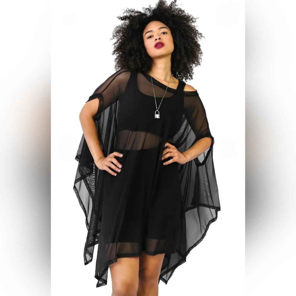 Foxblood Mesh Rhiannon Flowing Tunic Top
